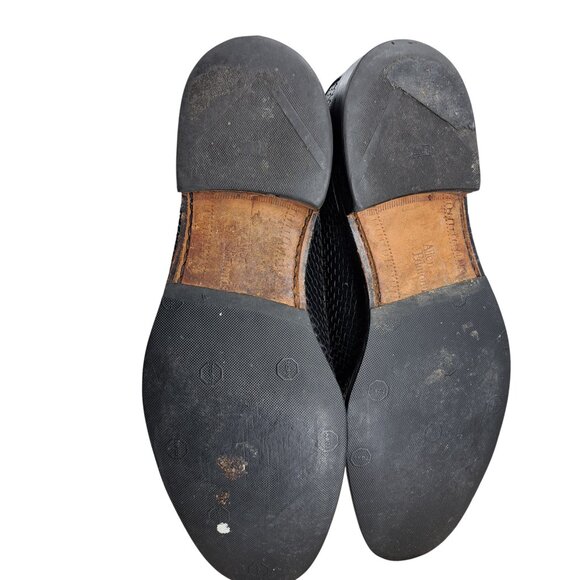 Allen Edmonds Shreveport Black Leather Lace Up Oxfords Size 9.5 Split Toe Woven - Picture 8 of 15